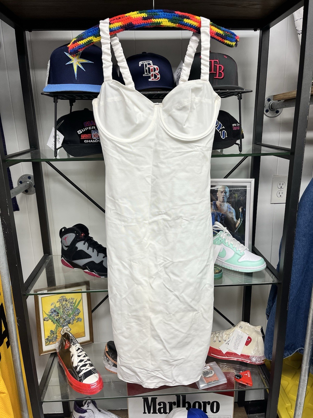Vintage Body Slimmers By Nancy Ganz White Underwired Midi Dress Size 36D