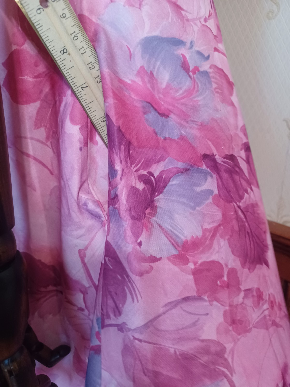 Vintage 1960s/70s Pink Pastel Romantic Mod Garden Party Watercolor Floral Dress