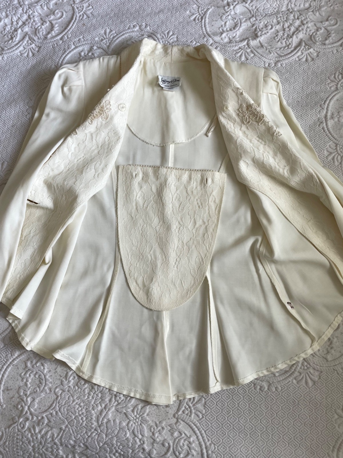 Vintage 1980s Jeffrey & Dara Structured Blazer Sequin, Pearl + Embroidered SZ 10