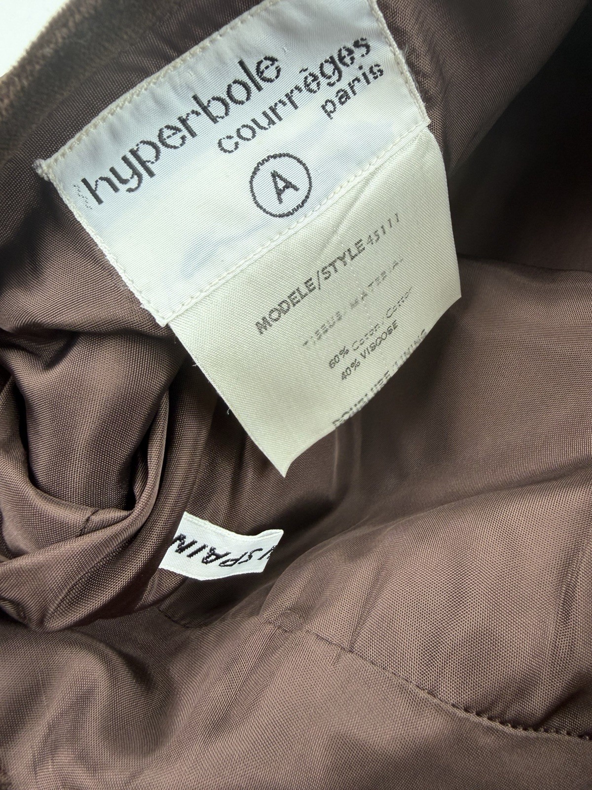 Vintage 1960s 1970s COURREGES Hyperbole Brown Velvet Maxi Skirt A