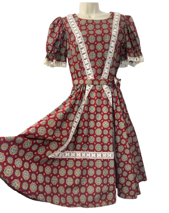 Faye Creations PATIO DRESS 1950s Western Rockabilly Circle Skirt Size S