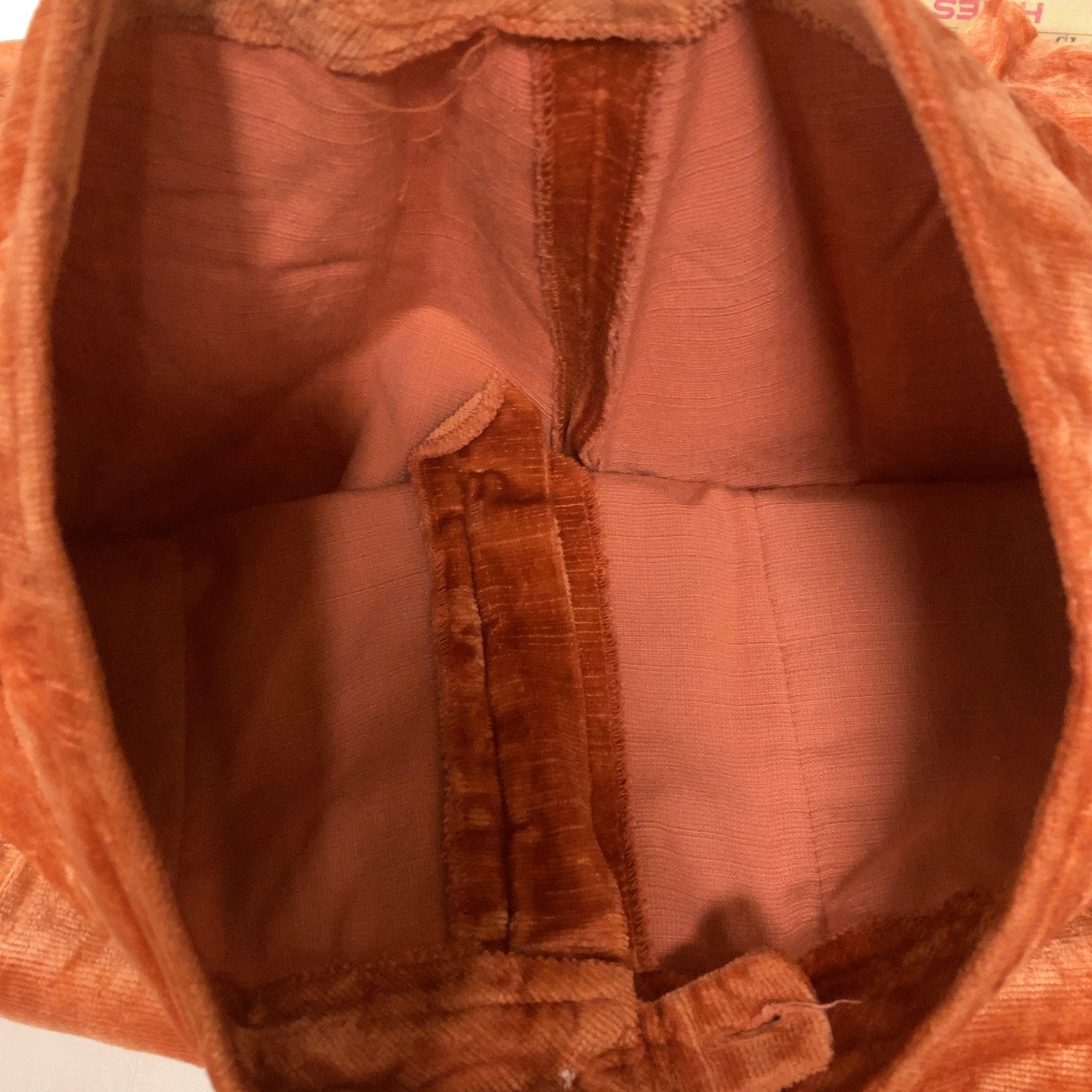 Vintage Marianna Fashios Orange Crushed Velvet Button Fly Pants Women&rsquo;s sz 14