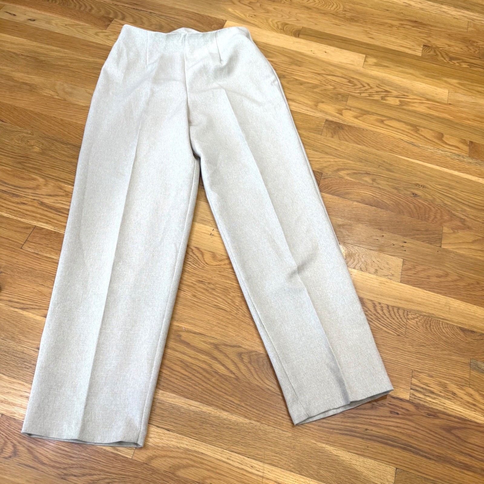 VTG Victoria Ashley New York Oatmeal High Rise Straight Leg Trousers Size 9/10