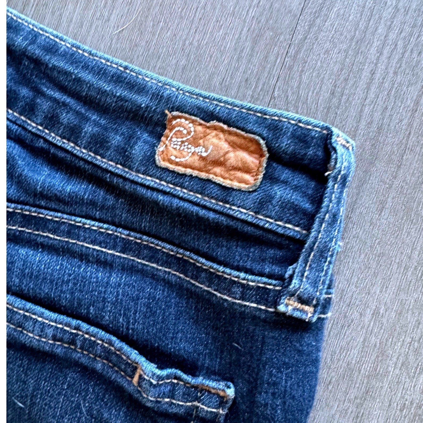 Vintage Y2K Paige Skyline Low Rise Slim Bootcut Jeans Dark Wash Denim Size 26