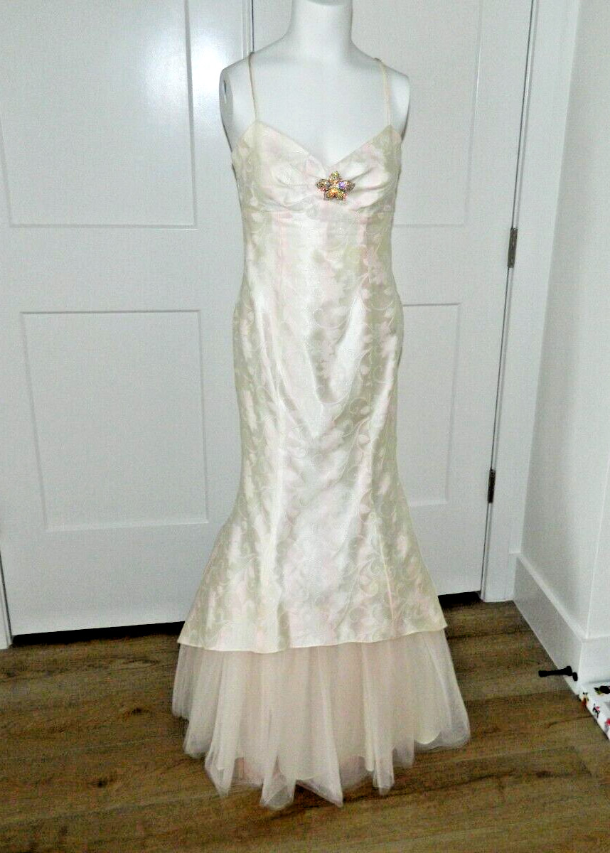 Vintage Zum Zum Irridescent Tulle Trumpet Special Occasion Dress sz 0