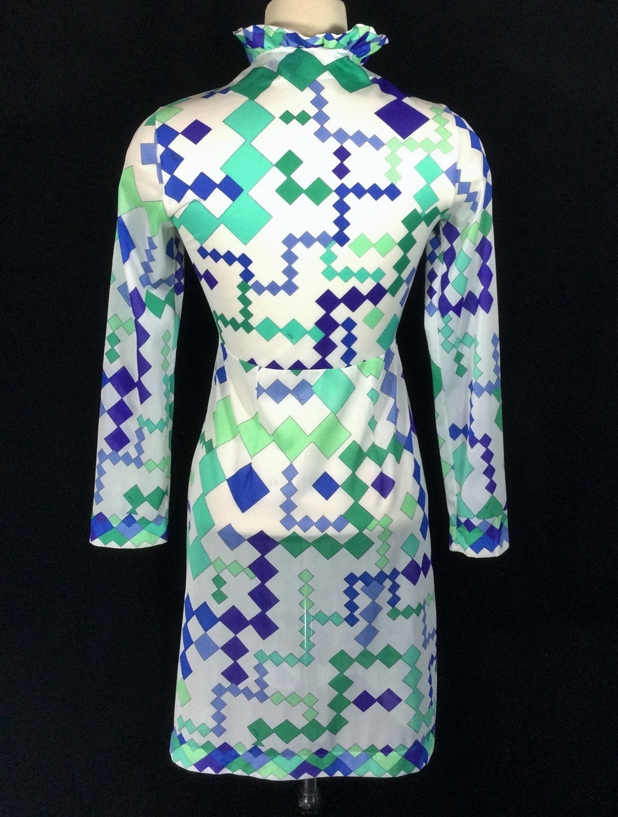 vtg 60S 70S EMILIO PUCCI FORMFIT ROGERS NIGHTGOWN PEIGNOIR DRESS ROBE XS