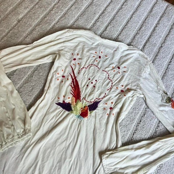 Johnny Was Cotton Embroidered Top Blouse S Boho Y2K western cottage party
