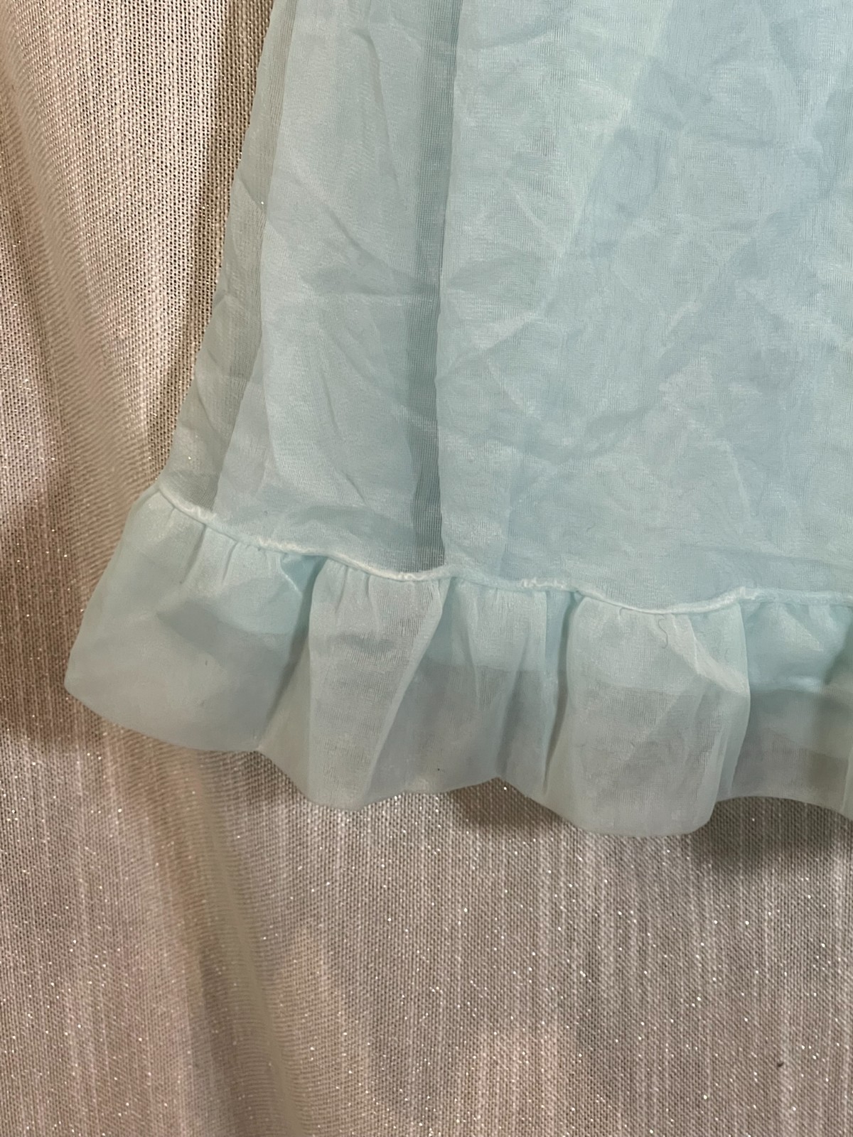 Vintage Gossard Artemis BLUE CHIFFON NIGHTGOWN~Babydoll Nightie*S Sleepwear*Rose