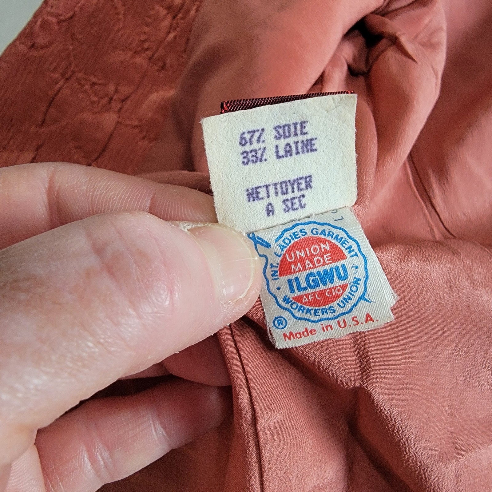 Vintage 1970s Anne Klein Blazer Jacket Union Made Orange Salmon Women Size 6