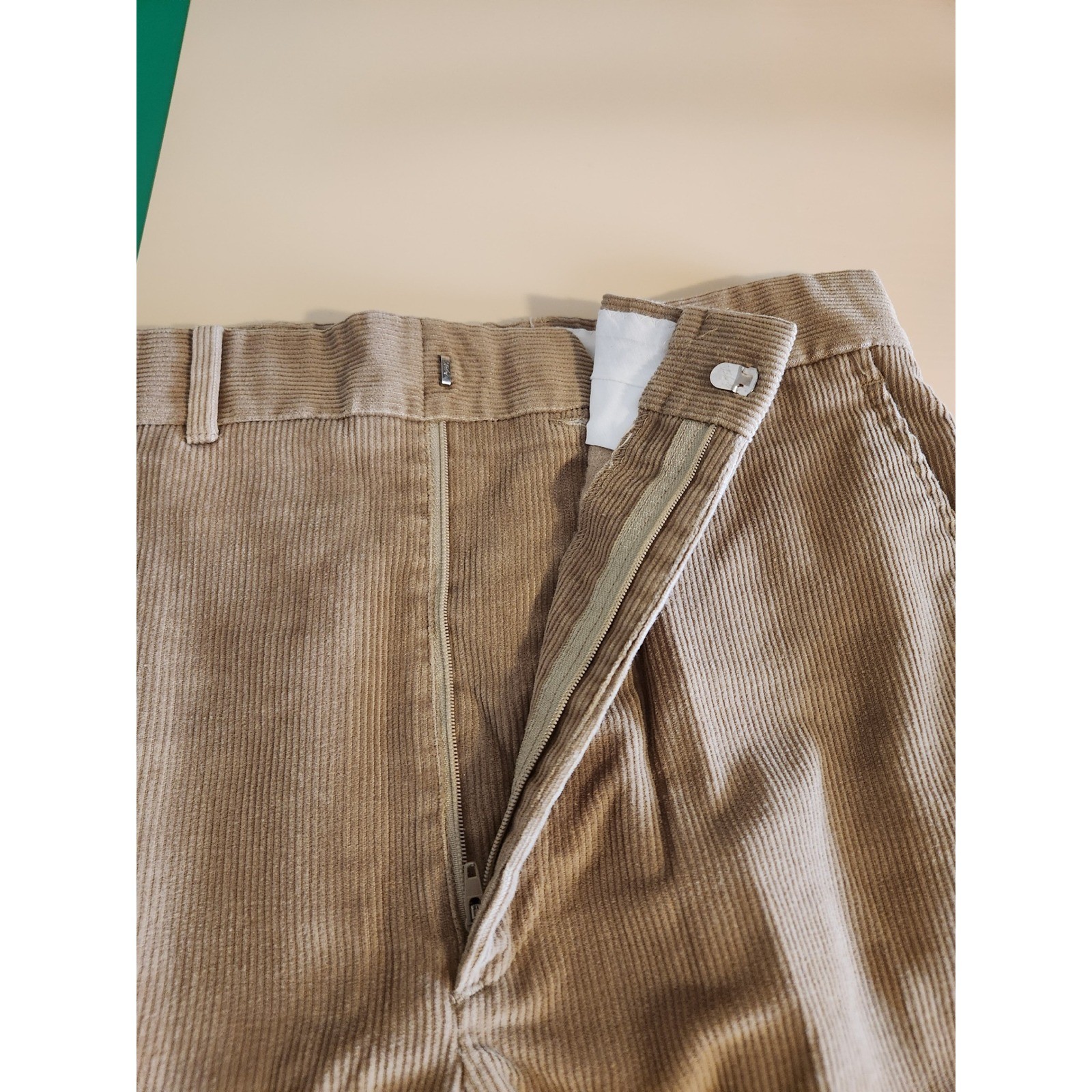 Sears The Corduroy Collection Trousers Women 32 Tan Vintage Wide Leg High Rise