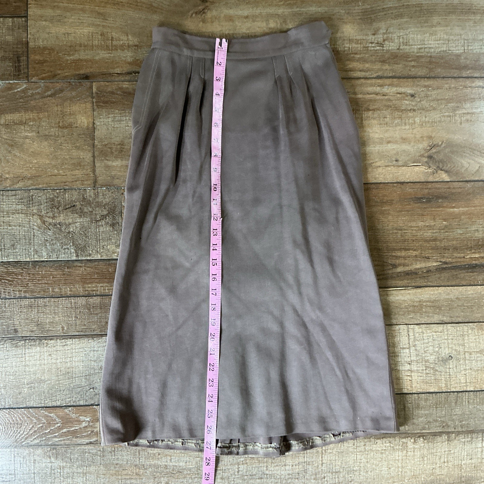 60s VINTAGE De De Johnson Caressuede Faux Suede Skirt Size S Meinig CA #3802
