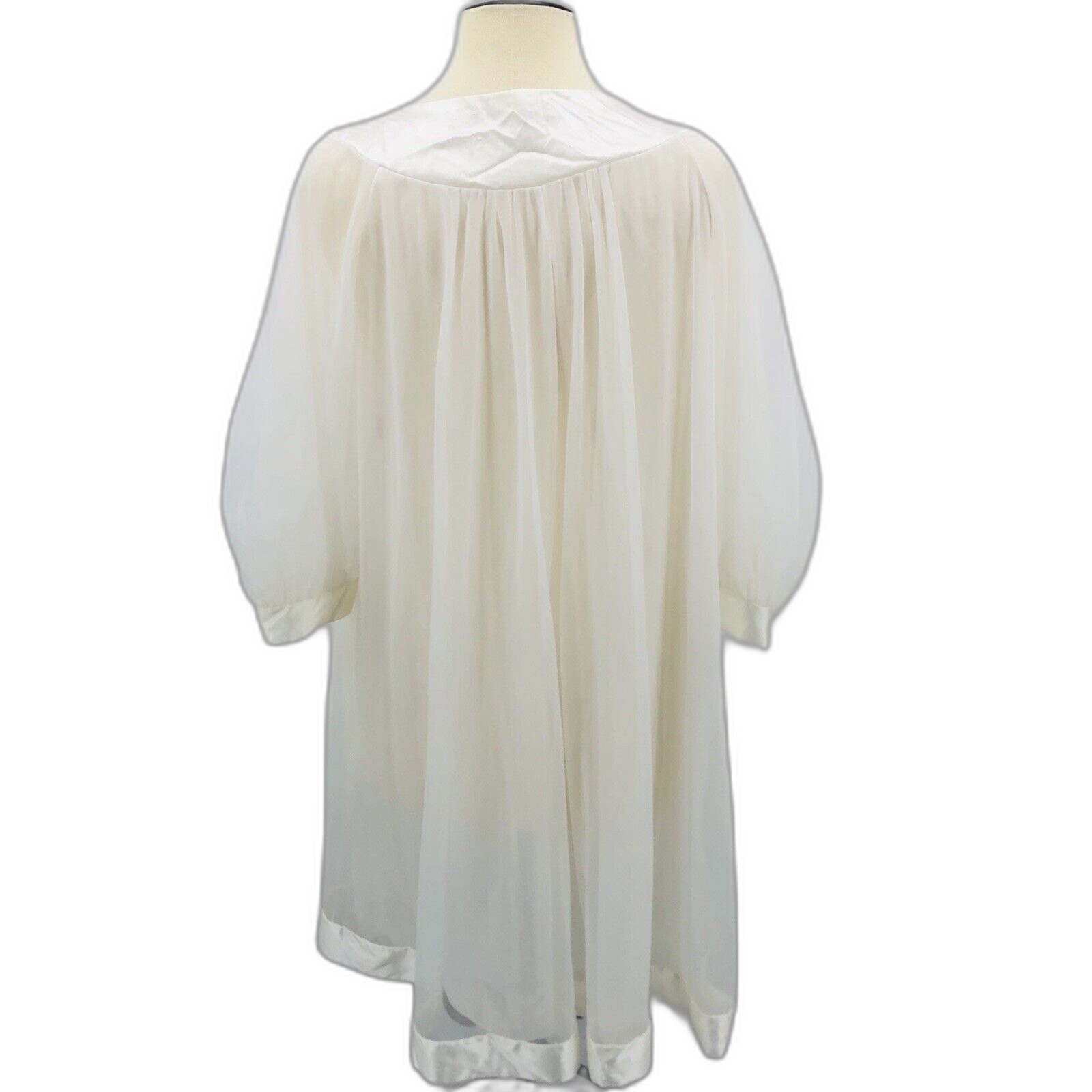 Vintage Gossard Artemis White Chiffon Satin Peignoir Robe Cover Small Lingerie