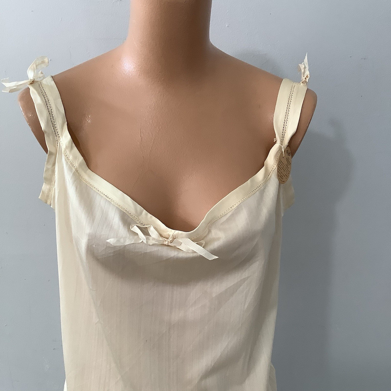 Antique 1920’s 100% Silk Tunic Style Slip or Long Camisole Mint W/ Original Tag