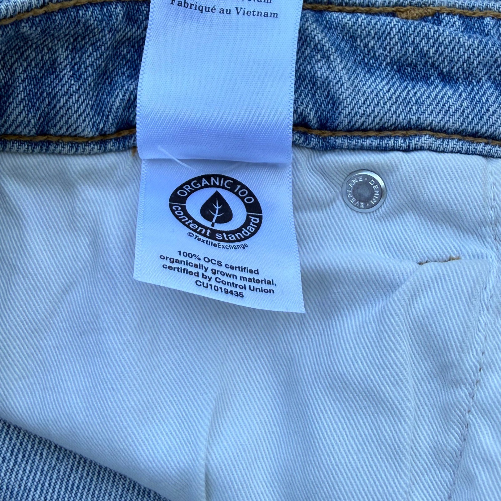 Everlane The 90s Forever Jean Light Wash Blue Organic Cotton Straight Leg 30R