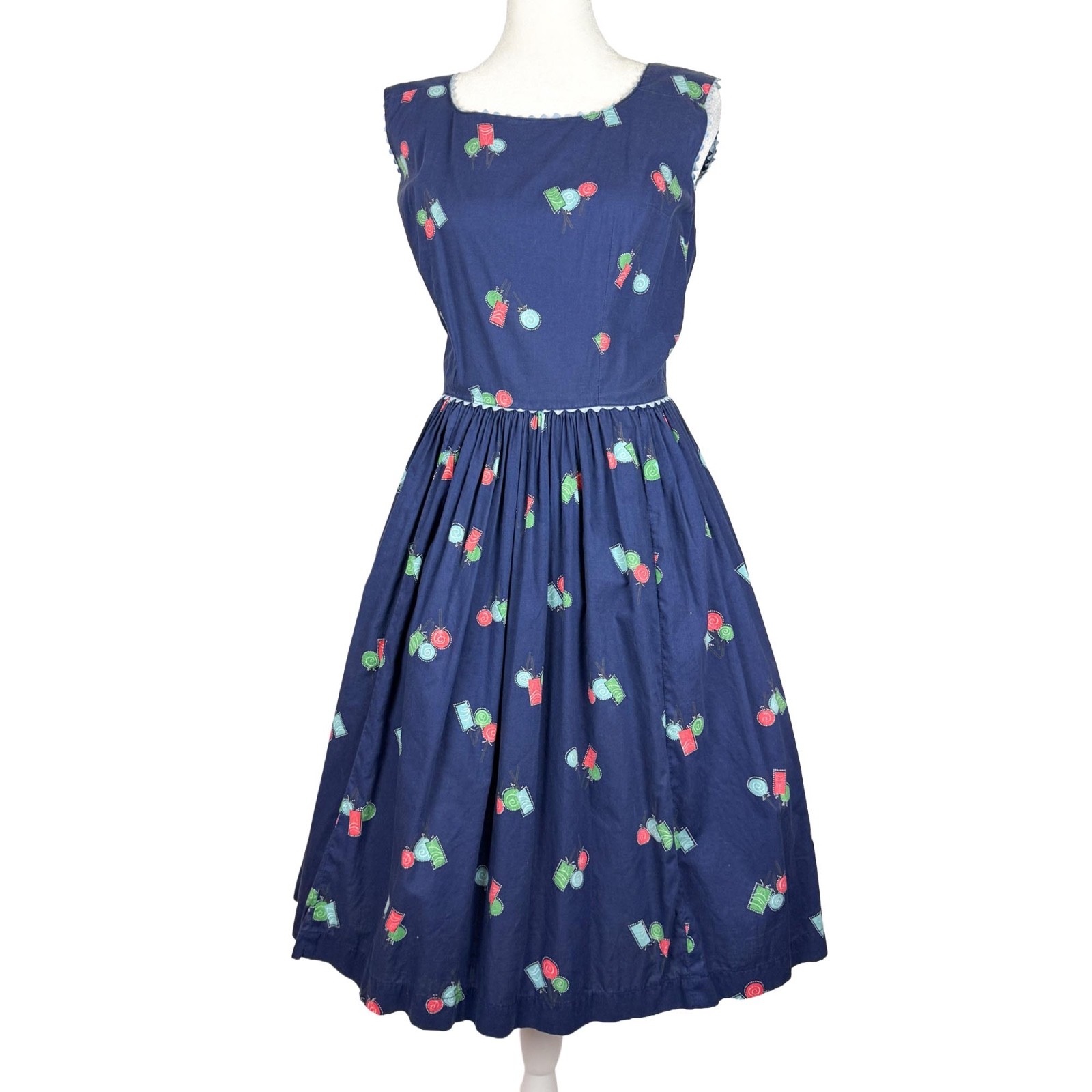 1950s Lollipop Novelty Print Cotton Dress