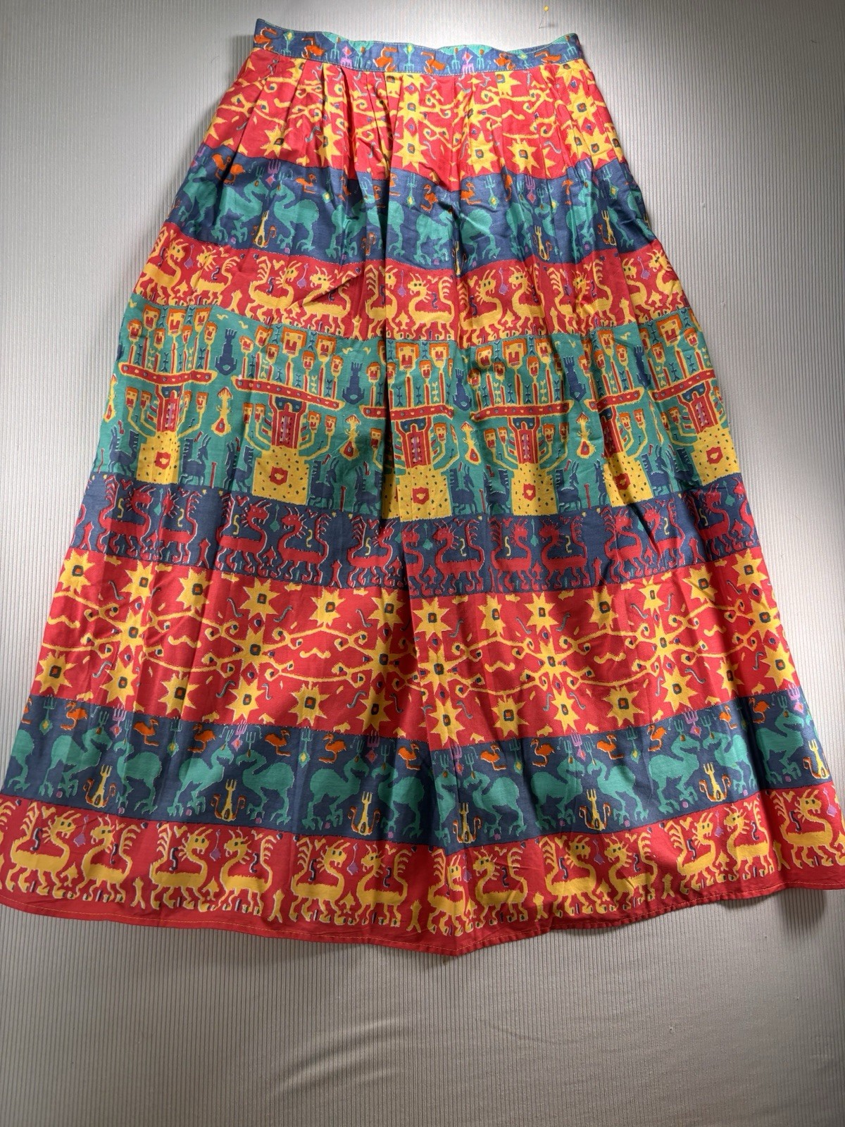 Vintage 70’s Claude Midi Skirt Made In Brazil Old WorldFolklore Print 10 Boho