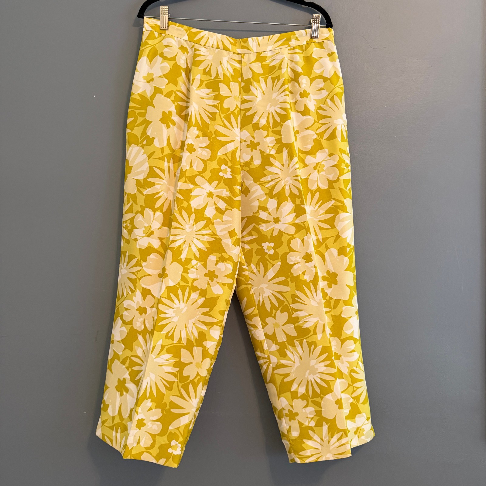Vtg Robbie Bee Silk Sleeveless Solid Lime Blouse & Floral Pant Both SIZE 16