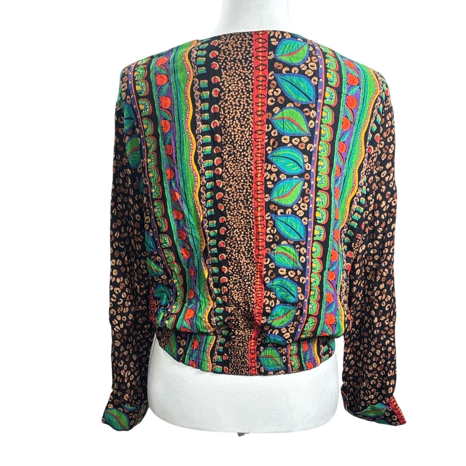 Carole Little 6 S M Funky Pop Art-to-Wear Leopard 90s Shirt Jacket Lagenlook