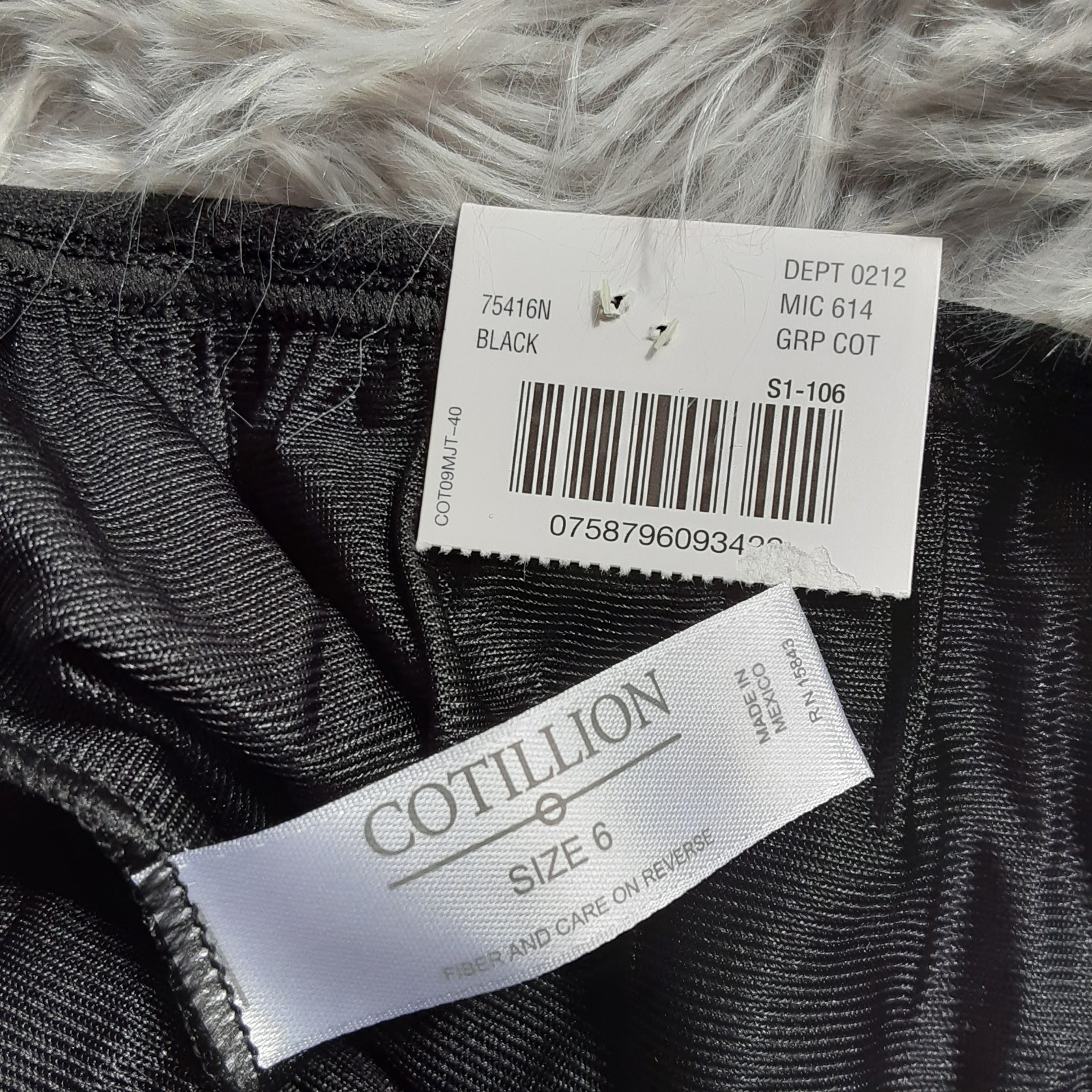 Shiny Nylon Cotillion Granny Panties Size 6 Black NWT Cotton Gusset