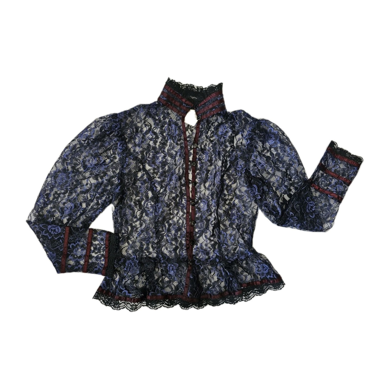 Gunne Sax Gunnies Jessica Mcclintock Victorian Sheer Lace Jacket Top XS/S