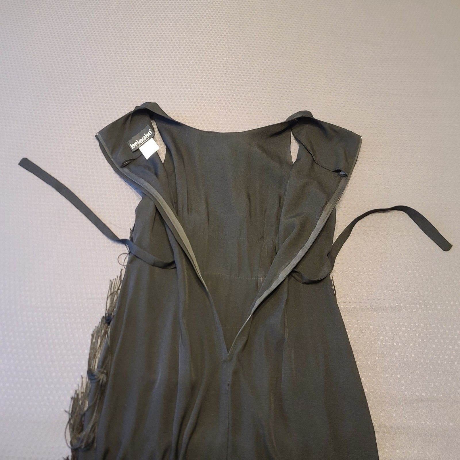 Vintage Brioche California Black Flapper Dress Tassels And Sequin Size 7/8
