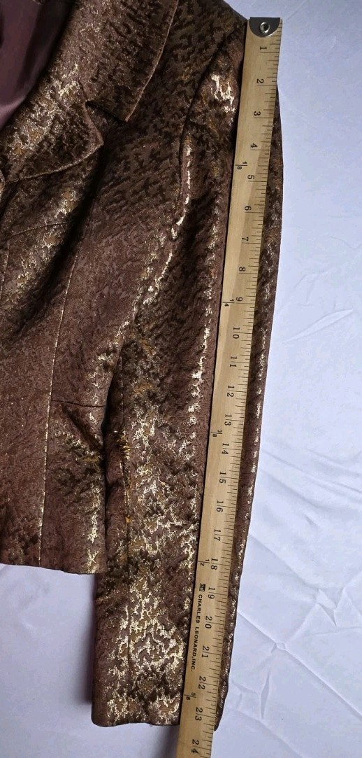 Vtg 80s Neiman Marcus Exclusive Metallic Brocade Skirt Suit Women 4 Dynasty Glam