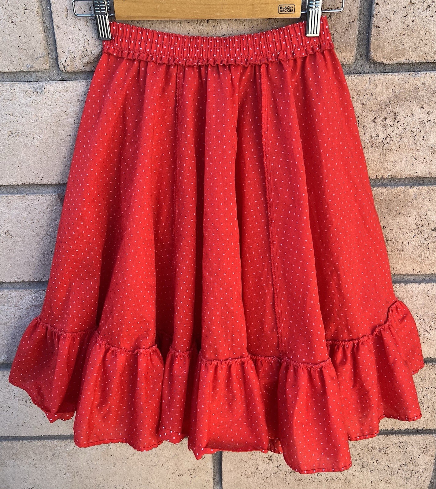 Vtg Partners Please Malco Modes Red Polka Dot Prairie Western Square Dance Skirt