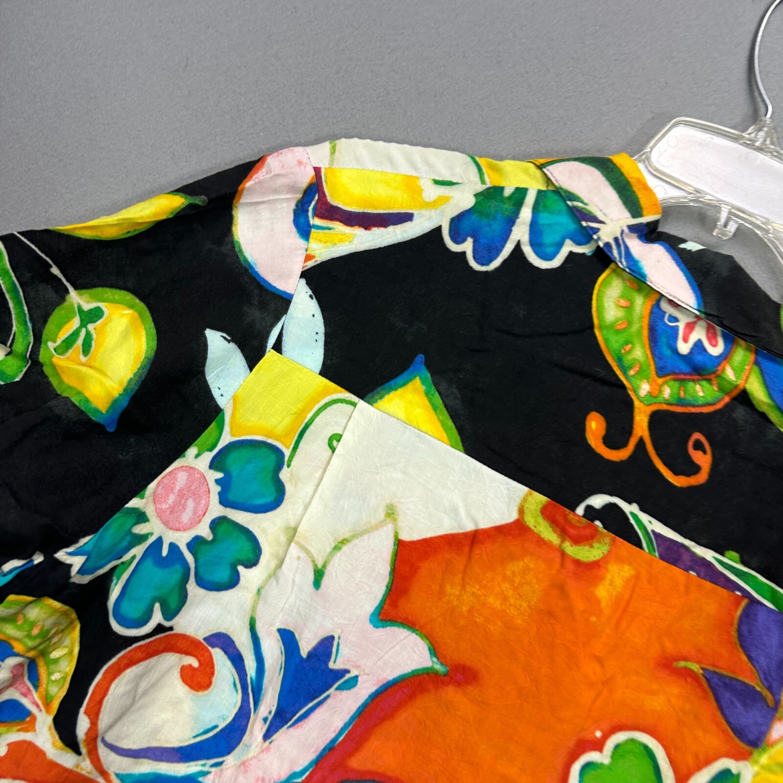 vintage JAMS WORLD MYSTERE PRINT TOP Rayon L Hawaiian button up shirt FLORAL 90s