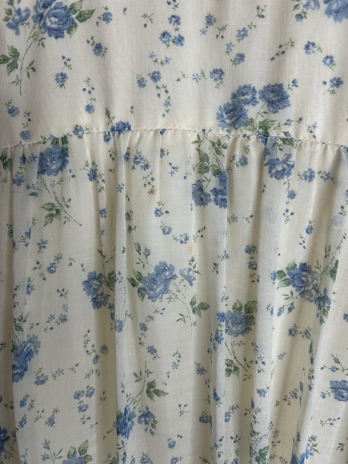 Vintage 1970’s Dress Women’s Ivory Floral Aline Prairie Cottage Core