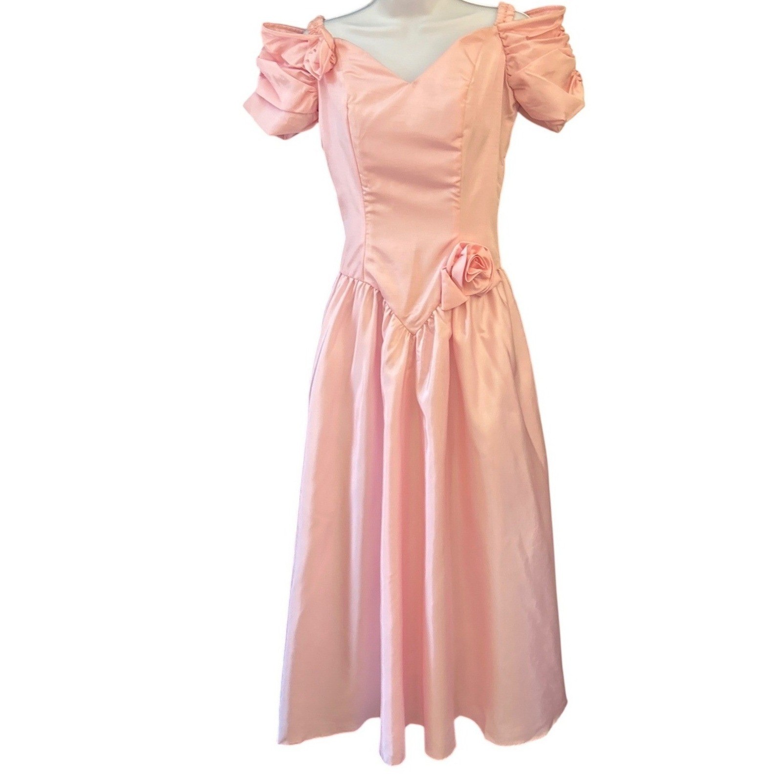 80s Regencycore Pink Prom Dress Barbiecore Princesscore Retro Formal Coquette