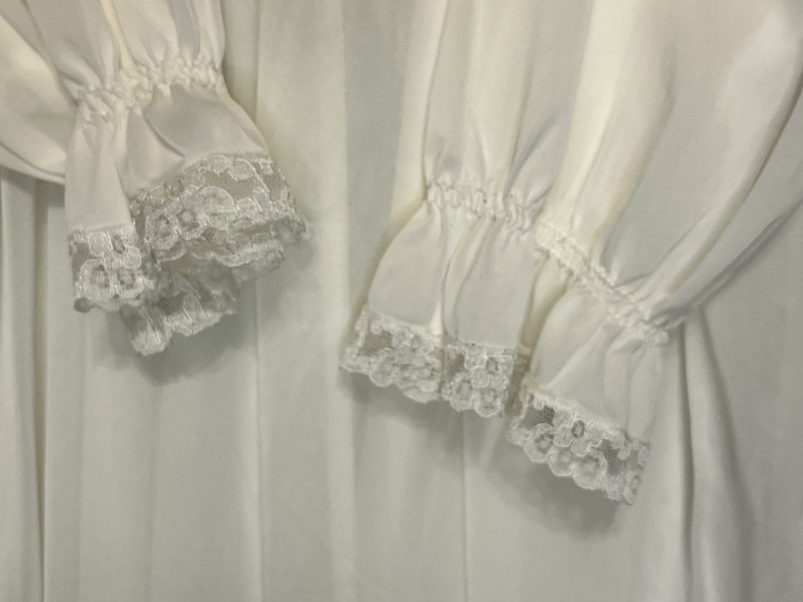 MCM Peignoir Set Radcliffe White Nightgown 2-Pc Lingerie Long 36 M Bridal VTG