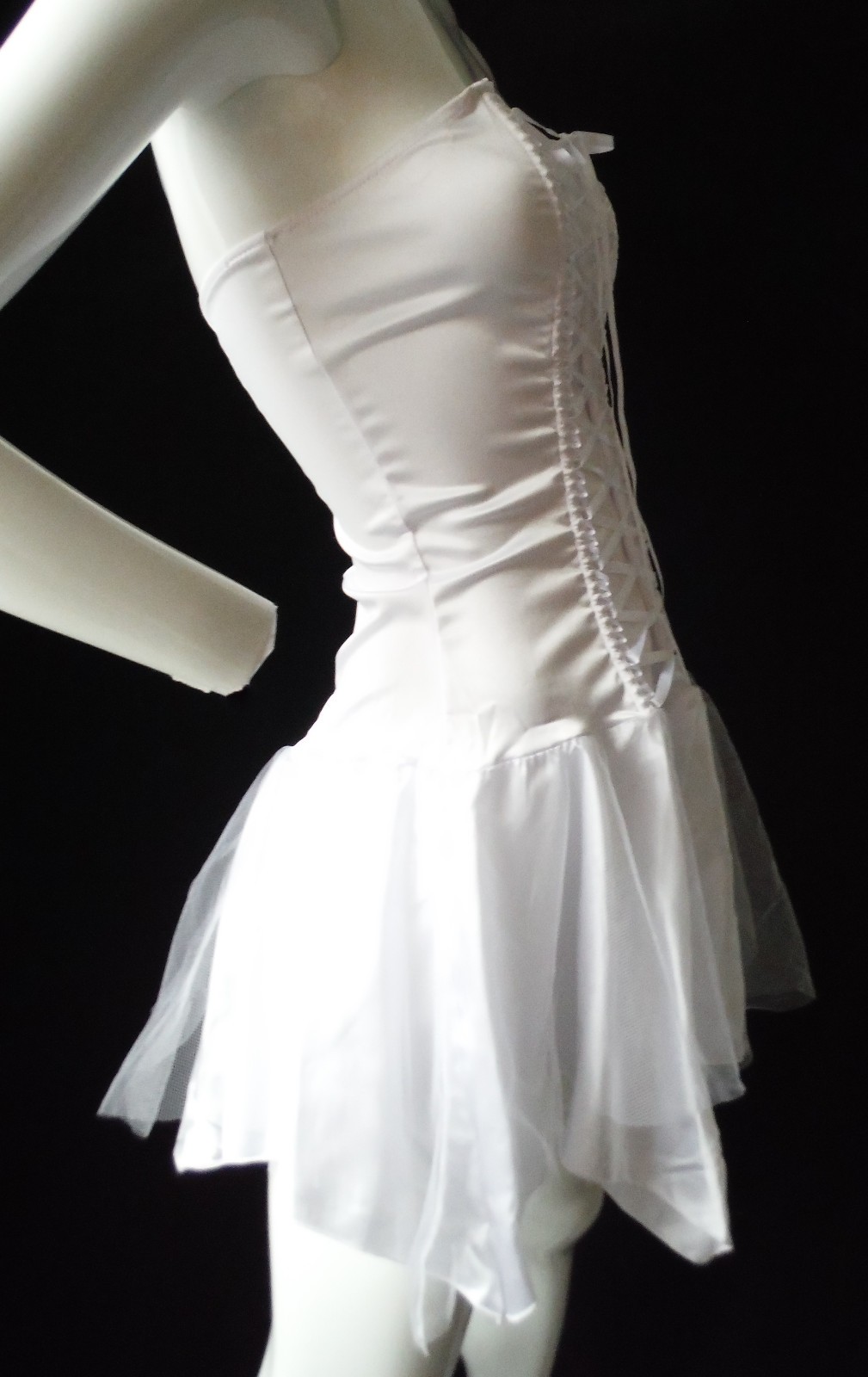 VTG Fredericks of Hollywood 90&rsquo;s New Sexy!! White Lingerie Dress Tie Up Bodice S