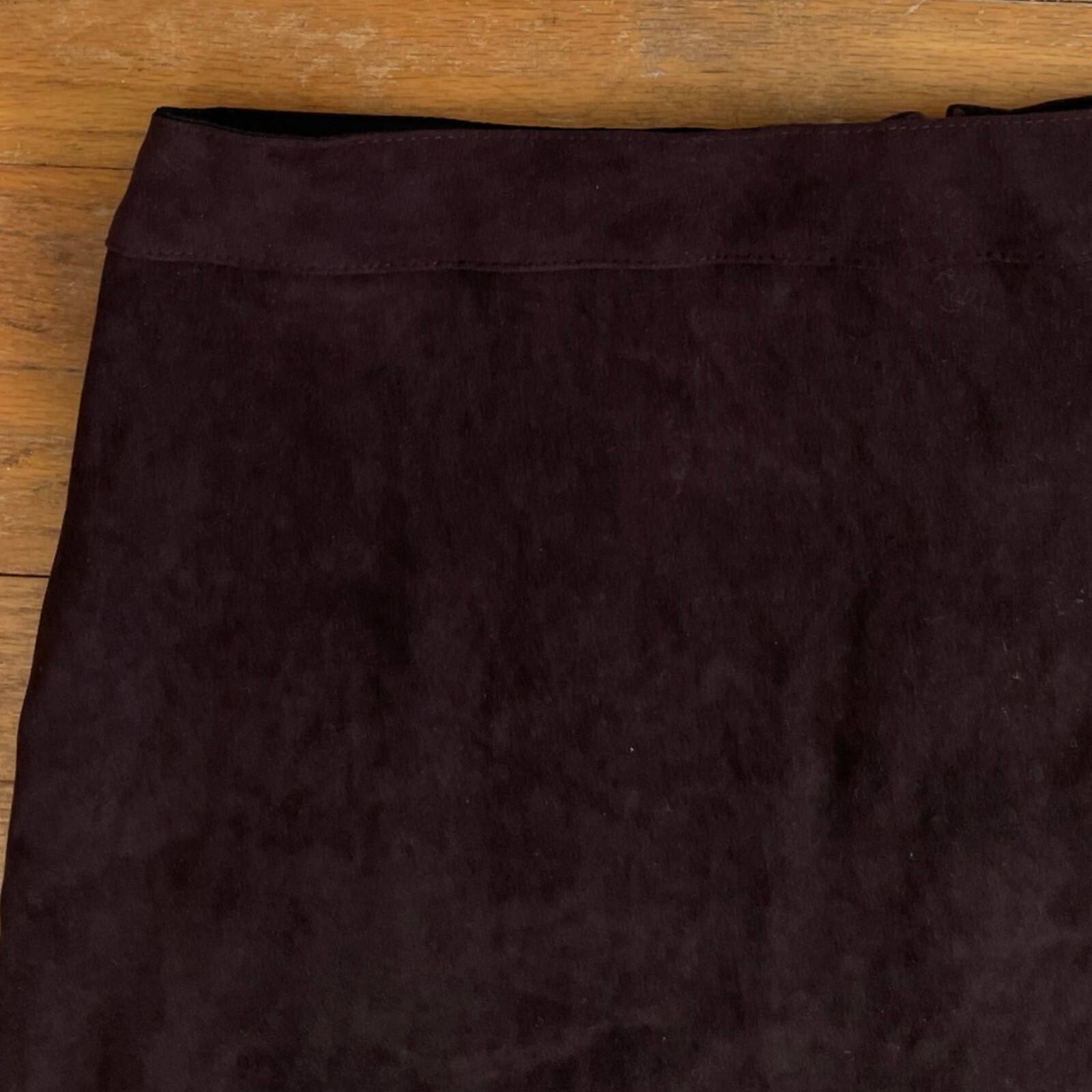 Vintage Brown Microfiber Mini Skirt Size Large 33&Prime; Waist 1990s Faux Suede