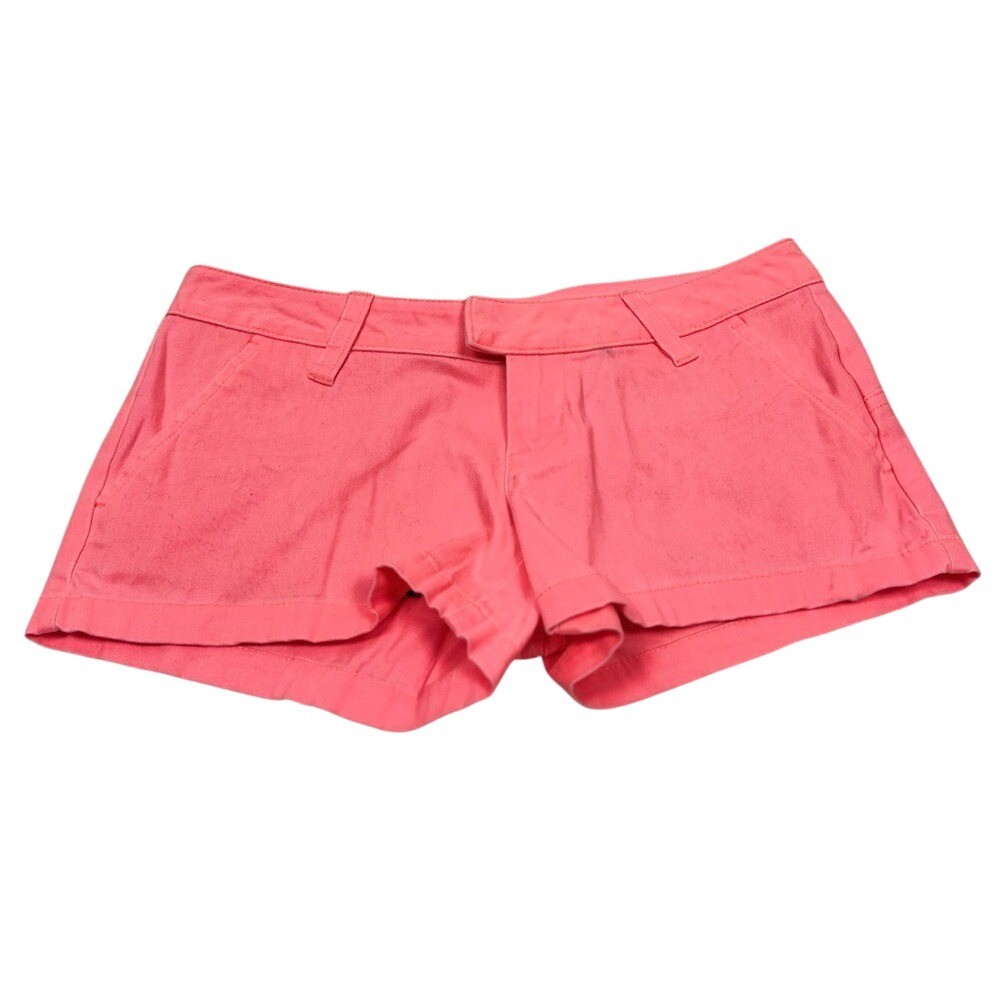 Y2K Volcom Neon Pink Low Rise Shorts Mini Cheeky Hot Girl Summer 2000s