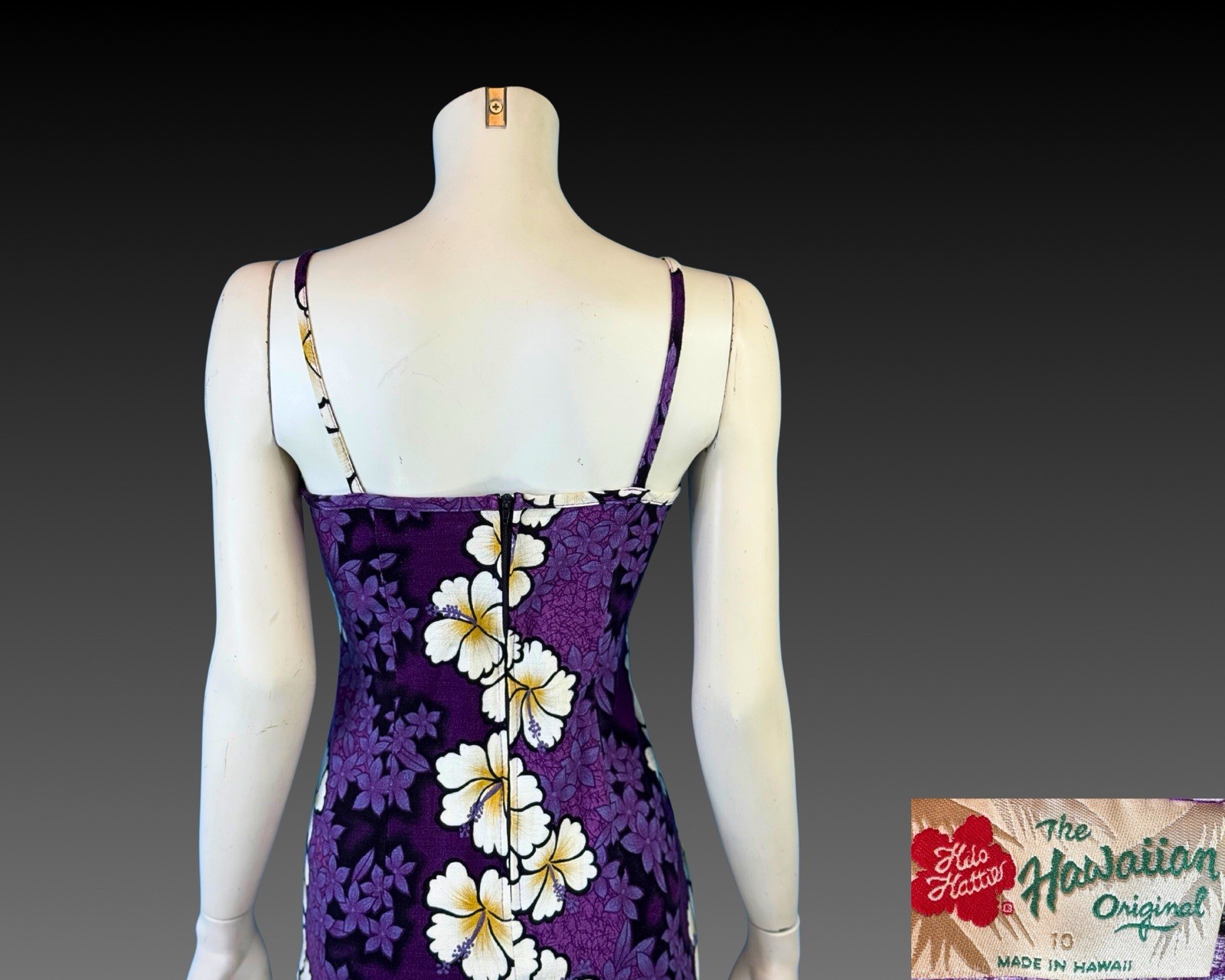 90s Hilo Hattie Hawaiian Purple Slip Dress | XS S
