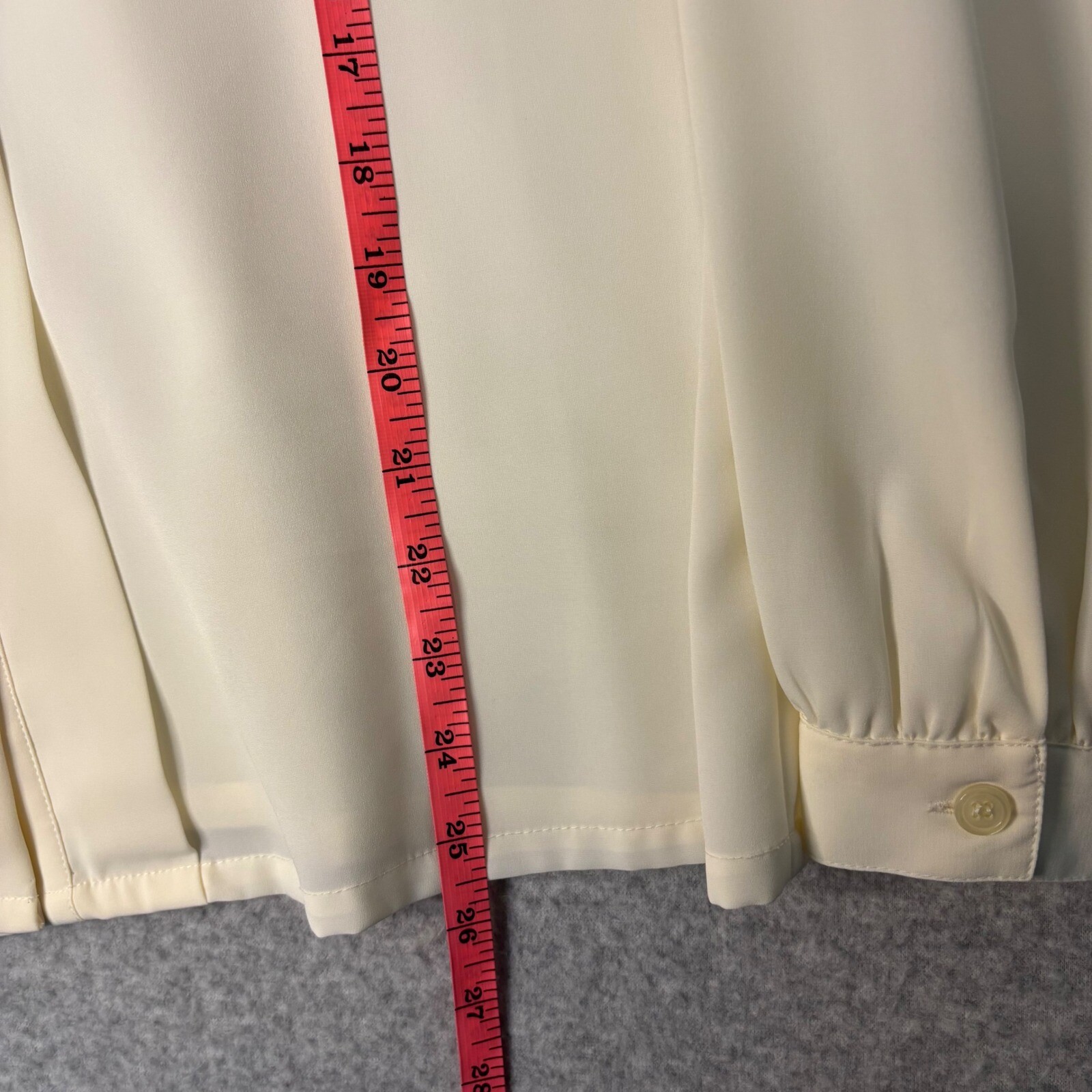 Koret Women&rsquo;s 16 Button Down Blouse Ivory Green Blue Hidden Button Vintage 80s