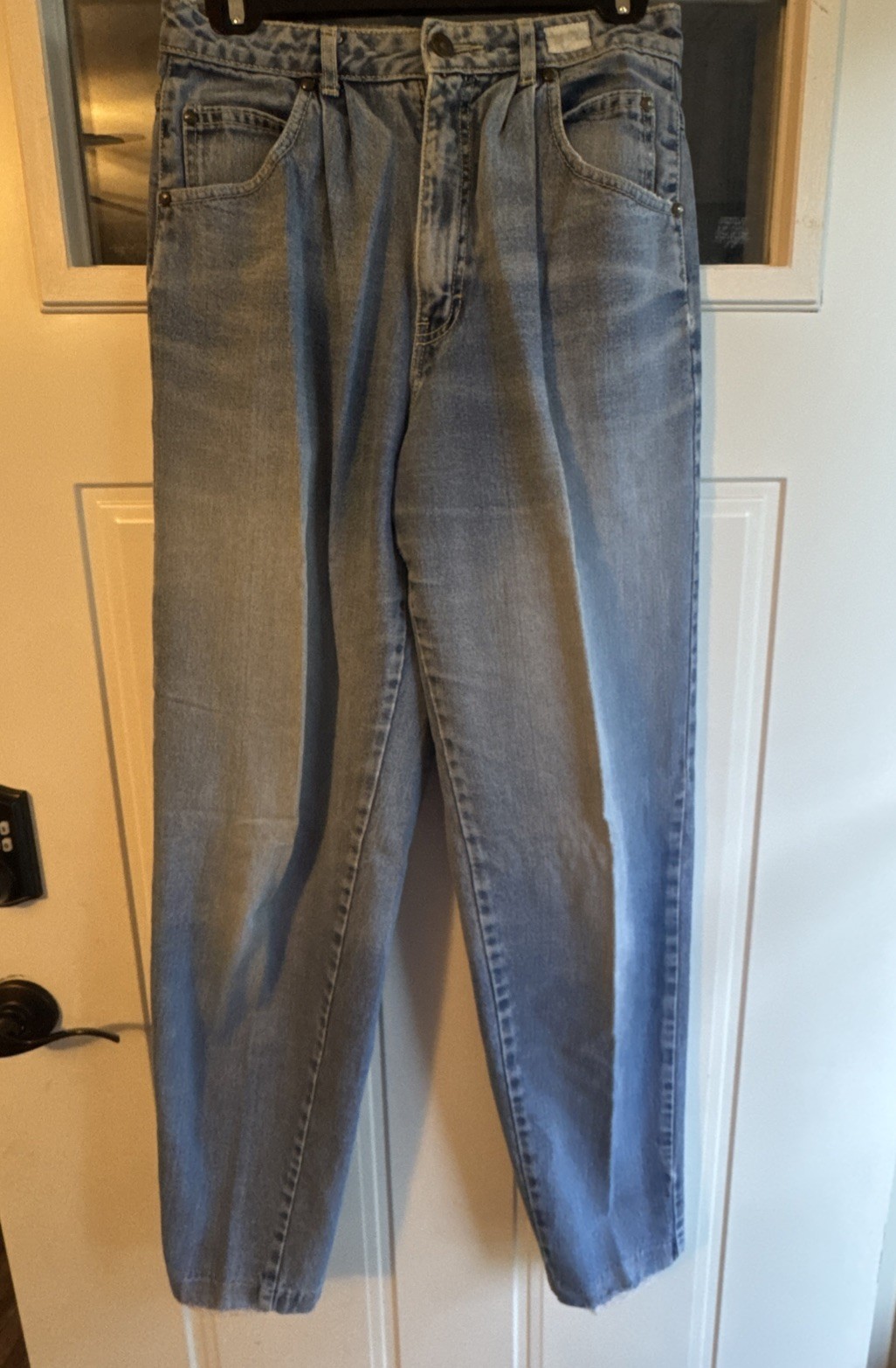 Sasson 80s Vintage High Waisted Pleated Mom Jean Light Wash Grunge Size 11