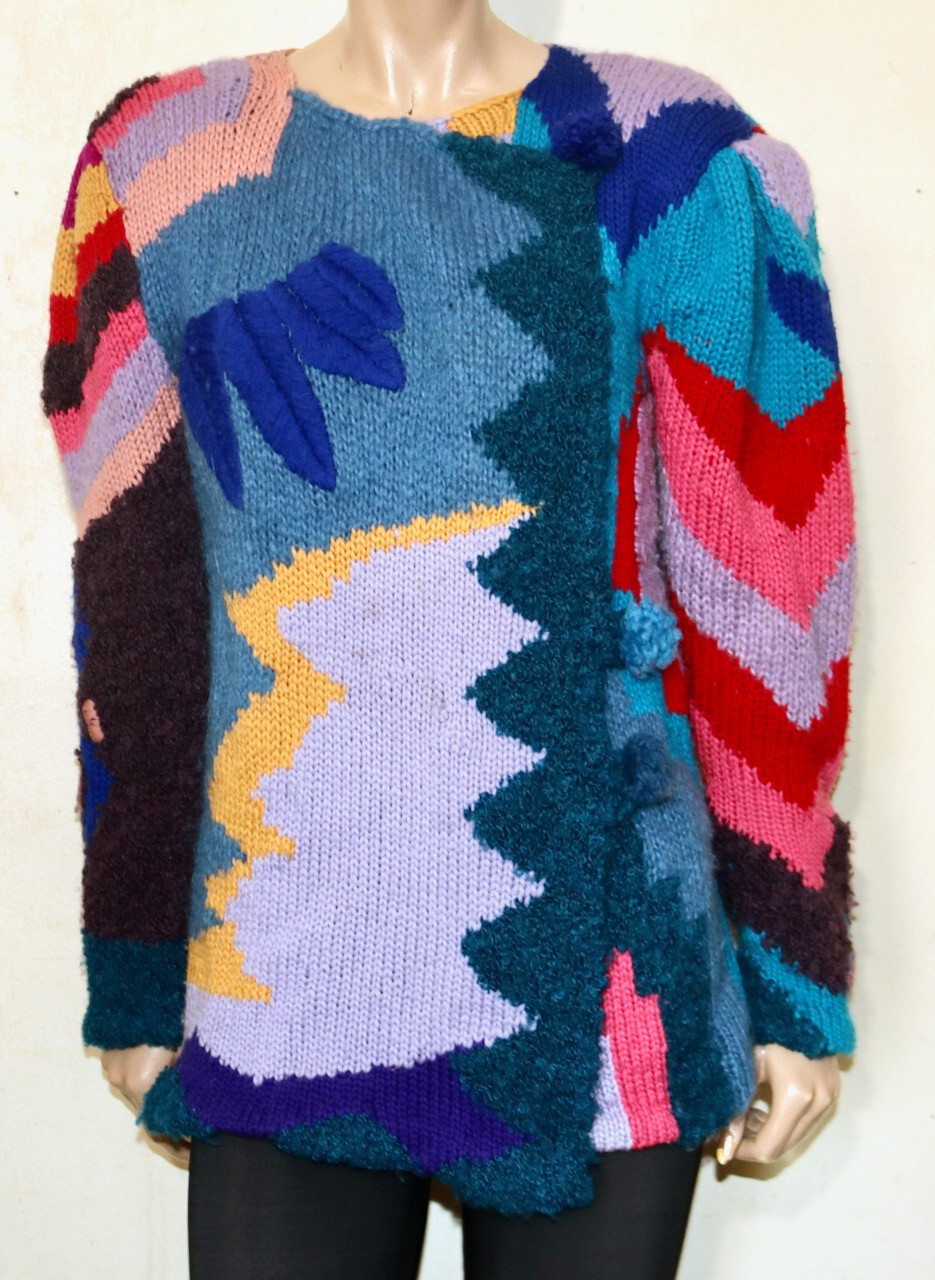Giorgio Sant Angelo for Daniel Caron vintage hand knit avant garde sweater M