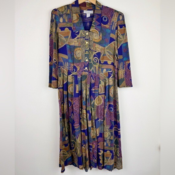 Gossip Vintage 80&rsquo;s Geometric Midi Dress