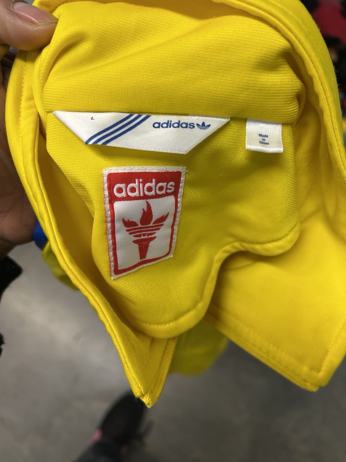 Vintage Adidas Track Jacket Size Large 2008 Yellow Blue Brasil Ordem e Progresso