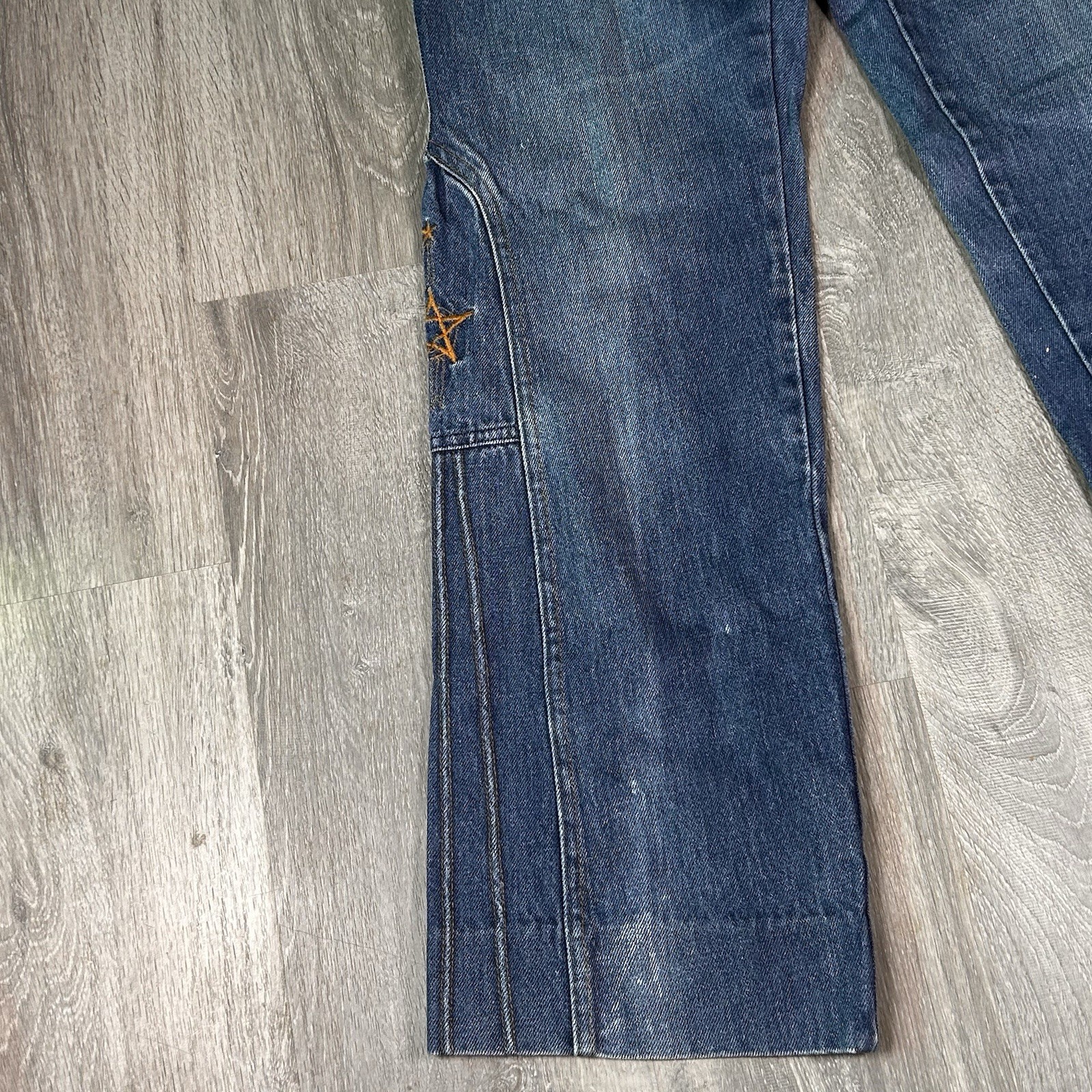 Vintage Women’s Jeans 33×29 Wide Leg Flare Embroidered Denim Western Boot Cut