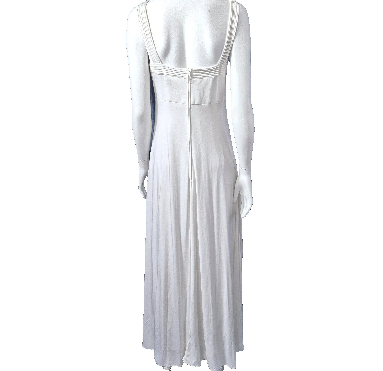 Vintage 1970s White Dress Jersey Formal Ein Fink Modell Size EU42 Aus 14