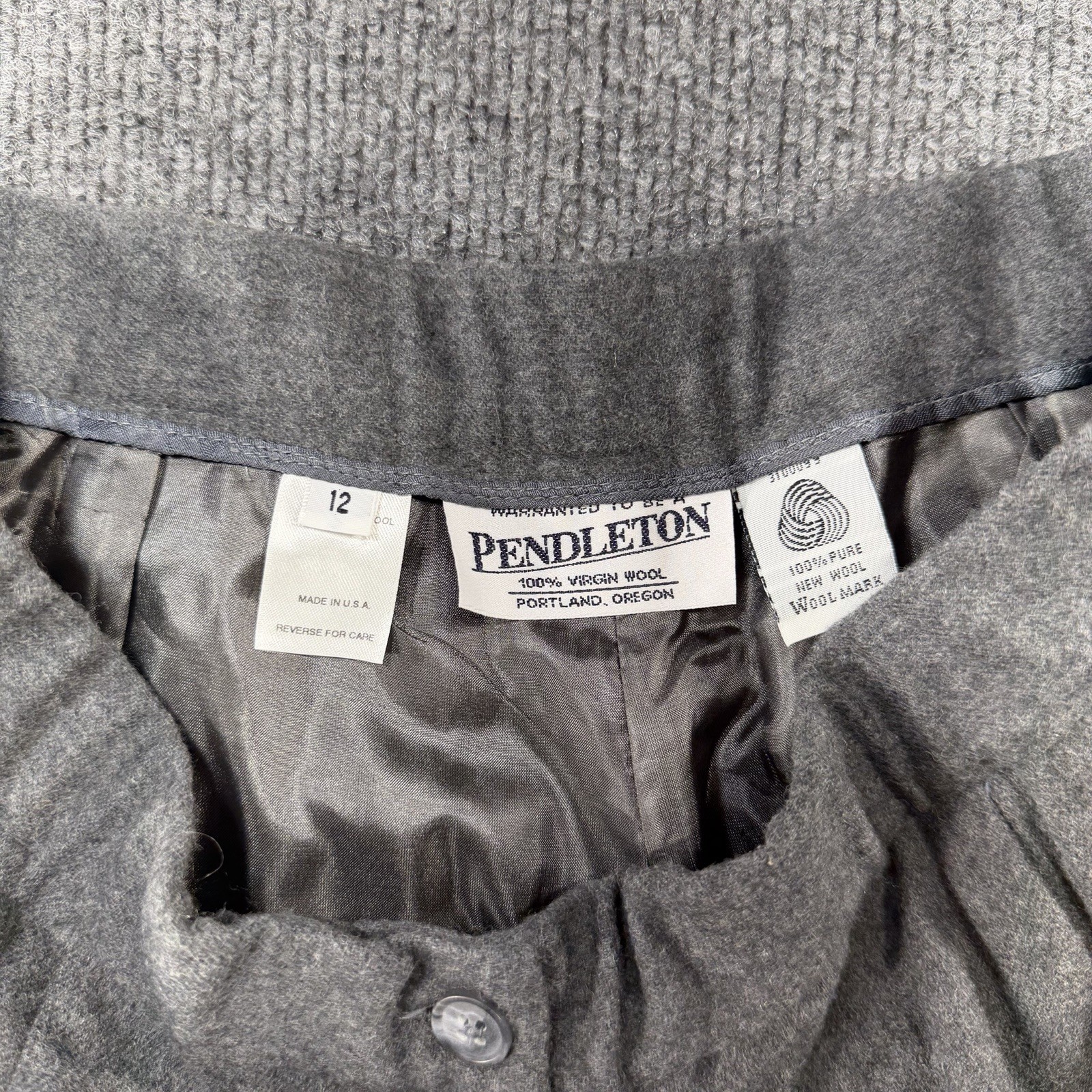 Vtg Pendleton 100% Wool 2-Pc Women&rsquo;s Dark Gray Suit Blazer S 12, Pants S 12