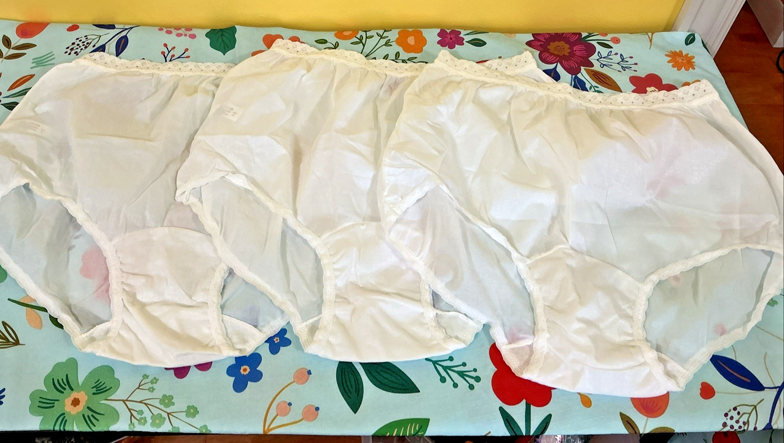 Vintage Carole Brief White Panties Sheer Nylon Panties 3 Pairs Size 7