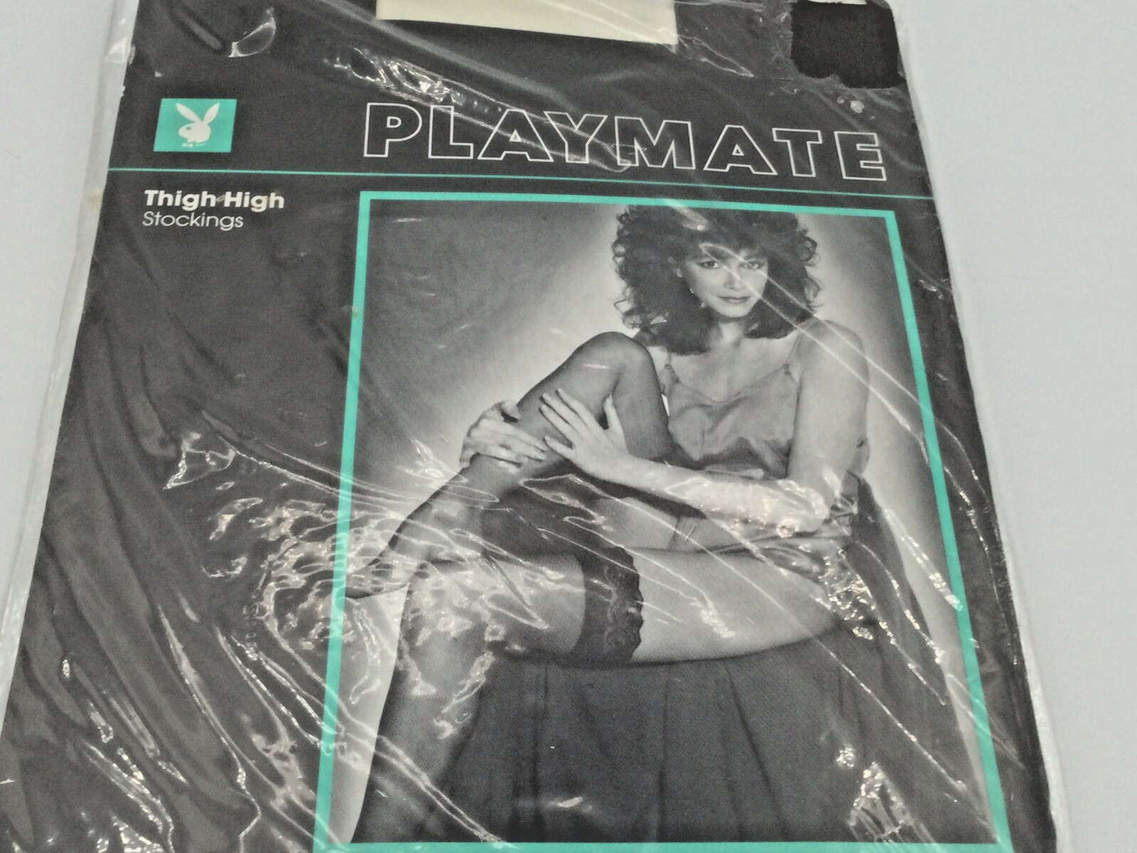 NEW Vintage Playboy Playmate Thigh High Stockings Size A 8.5-10 Bone NICE