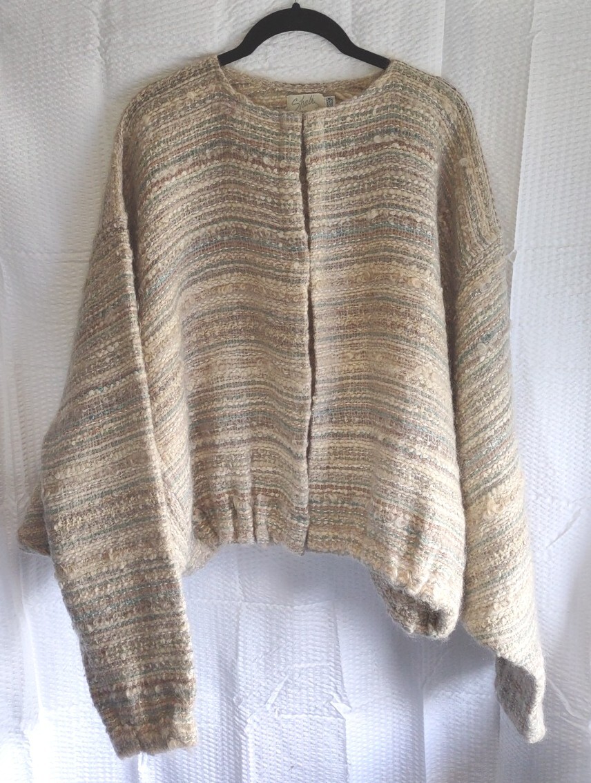 Shali Of Bolder Hand-Knitted Wool Cardigan Jacket VTG 90&rsquo;s Lagenlook Handmade