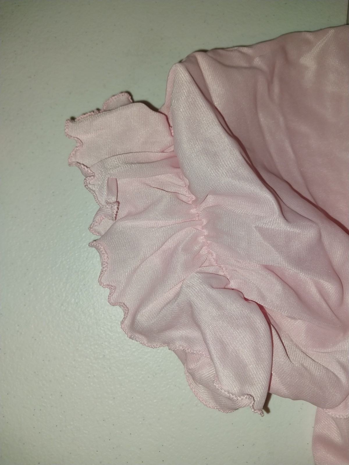 VTG Silky Nylon Pink Sissy Layer Ruffles Sleep nightie robe LONG 50S P/S 36&Prime; NEW