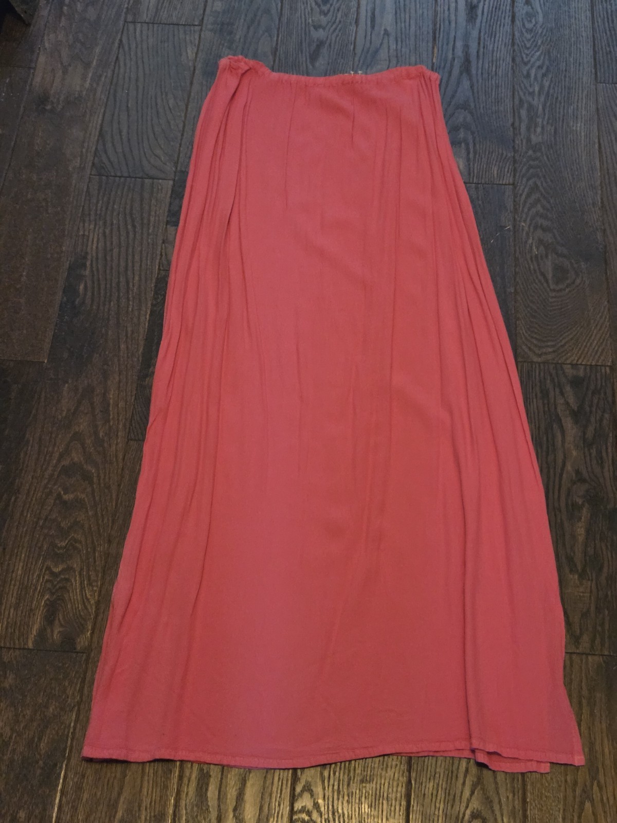🩷Vintage GHOSI England Coral Pink Viscose Maxi Skirt Size M Boho Cottagecore🩷