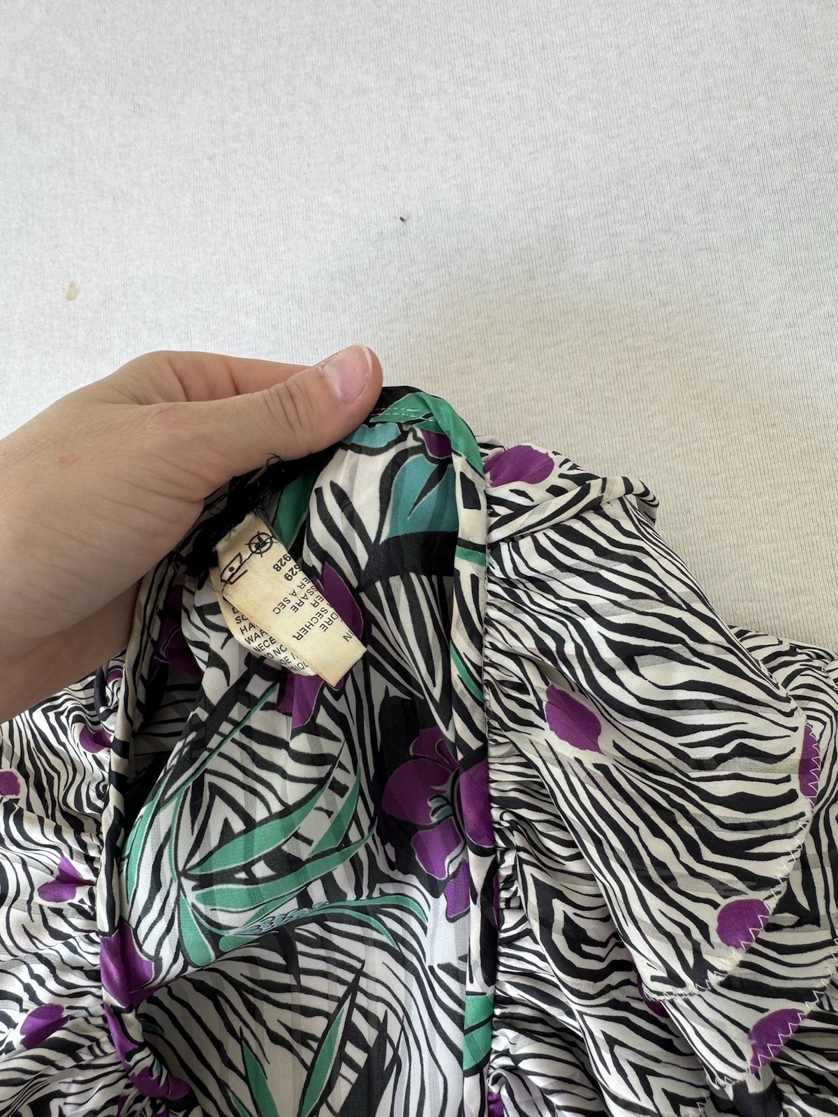 Diane Freis Georgette Blouse Maximalist 80s Ruffles Tassles