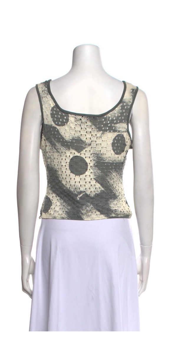 Christian Dior Vintage 2001 Matching Set Sweater Top Cardigan White Gray FR 42 L